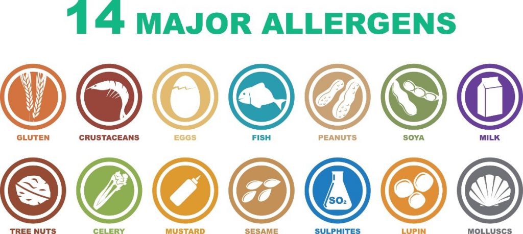 Alimentos que causan alergias y/o intolerancias.