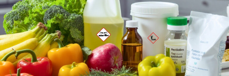 Alimentos junto con productos químicos
