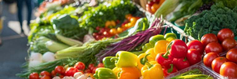 Sección de frutas y verduras de un establecimiento.